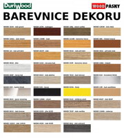 Barevnice dekorů pro podlahové lišty DuriWood