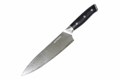 KATFINGER | Damaškový nůž šéfkuchaře 8" (20cm) | černý | KF101L