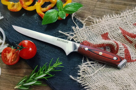 KATFINGER | Damaškový nůž vykošťovací 6,3" (16cm) | červený | KF205